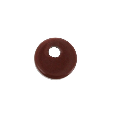 Sequin rond 6 mm en pierre gemme - Jaspe Rouge x1