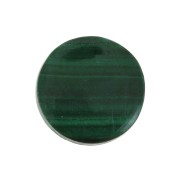 Cabochon plat rond - palet - 8 mm en pierre gemme - Malachite x1