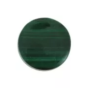 Cabochon plat rond - palet - 8 mm en pierre gemme - Malachite x1