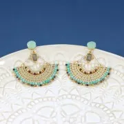 Cabochon plat rond - palet - 8 mm en pierre gemme - Amazonite x1