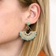 Cabochon plat rond - palet - 8 mm en pierre gemme - Amazonite x1