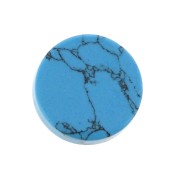 Cabochon plat rond - palet - 8 mm en pierre gemme - imitation Turquoise x1