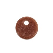 Sequin rond 8 mm en pierre gemme Gold Stone - Imitation Pierre de soleil x1