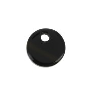 Sequin rond 8 mm en pierre gemme - Black Onyx x1