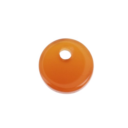 Sequin rond 8 mm en pierre gemme teintée - Agate Rouge x1