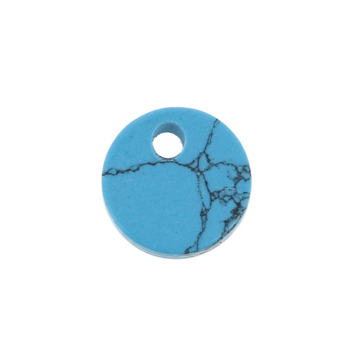 Sequin rond 8 mm en pierre gemme - imitation Turquoise x1