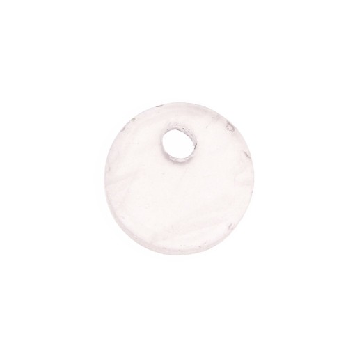 Sequin rond 8 mm en pierre gemme - Quartz Rose x1