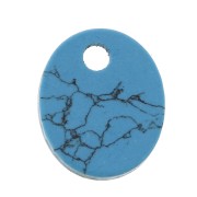 Sequin ovale 12x10 mm en pierre gemme - imitation Turquoise x1|raw }}