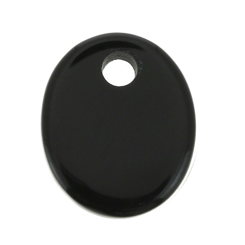 Sequin ovale 12x10 mm en pierre gemme - Black Onyx x1