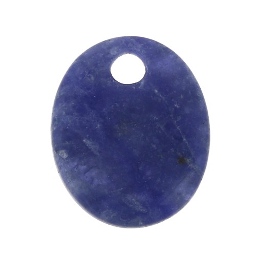 Sequin ovale 12x10 mm en pierre gemme - Sodalite x1