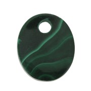 Sequin ovale 12x10 mm en pierre gemme - Malachite x1|raw }}
