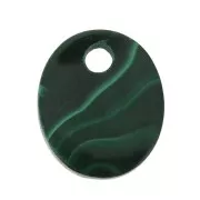 Sequin ovale 12x10 mm en pierre gemme - Malachite x1