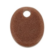 Sequin ovale 12x10 mm en pierre gemme Gold Stone - Imitation Pierre de soleil x1|raw }}