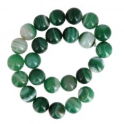 Perle Green Lace 16 mm - Agate teintée x1