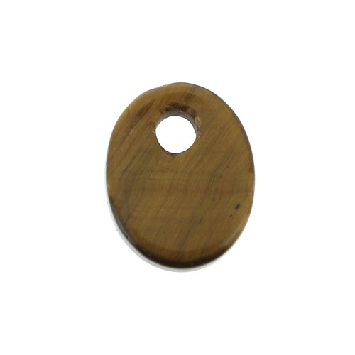 Sequin ovale 10x8 mm en pierre gemme - Oeil de Tigre x1