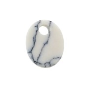 Sequin ovale 10x8 mm en pierre gemme - Howlite x1