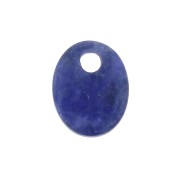 Sequin ovale 10x8 mm en pierre gemme - Sodalite x1
