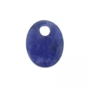 Sequin ovale 10x8 mm en pierre gemme - Sodalite x1