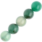 Perles en pierre gemme 10 mm - Green Lace Agate x5