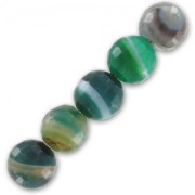 Perles Green Lace Agate 8 mm facettée x10