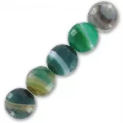 Perles Green Lace Agate 8 mm facettée x10