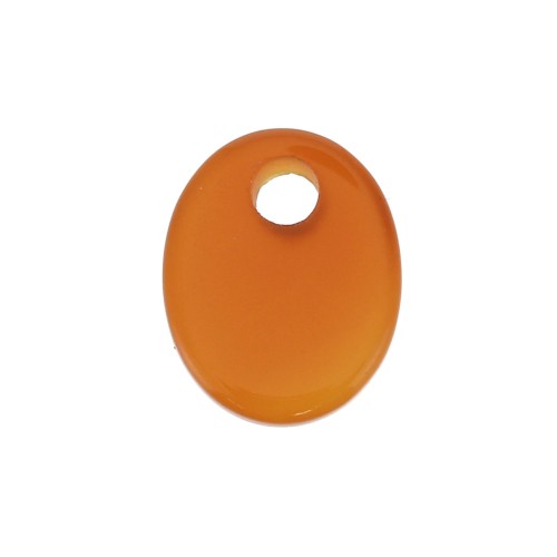 Sequin ovale 10x8 mm en pierre gemme teintée - Agate Rouge x1