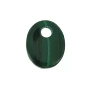Sequin ovale 10x8 mm en pierre gemme - Malachite x1