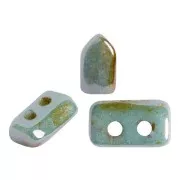 Perles en verre Piros® par Puca® 2x5 mm - Vert Gris Marbré Ceramic Look x10g