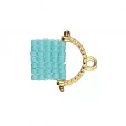 Cymbal Embout pour tissage de Miyuki Delica 11/0 12mm Skaloti II Doré Rose x1