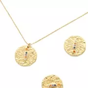 Breloque Zodiaque Scorpion en laiton avec oxydes de Zirconium - 15 mm - Doré x1