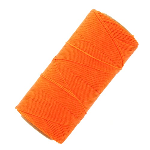 Bobine de fil ciré Linhasita pour micro macramé 0.75 mm - Fluo Orange (393) x228m