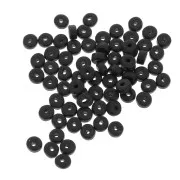 Perles Heishi rondelles en céramique 5.3x2.5 mm - Noir mat x30
