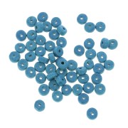 Perles Heishi rondelles en céramique 5.3x2.5 mm - Bleu Azur mat x30