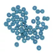Perles Heishi rondelles en céramique 5.3x2.5 mm - Bleu Azur mat x30