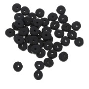 Perles Heishi rondelles en céramique 6.5x2.3 mm - Noir mat x30|raw }}