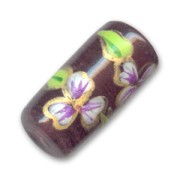 Tube décor fleur 20x9 mm Medium Amethyst x1