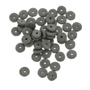 Perles Heishi rondelles en céramique 6.5x2.3 mm - Gris Foncé mat x30|raw }}