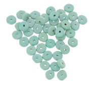 Perles Heishi rondelles en céramique 6.5x2.3 mm - Vert Turquoise mat x30|raw }}