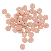 Perles Heishi rondelles en céramique 6.5x2.3 mm - Vieux Rose mat x30|raw }}