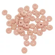Perles Heishi rondelles en céramique 6.5x2.3 mm - Vieux Rose mat x30