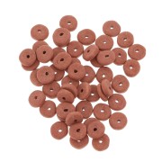 Perles Heishi rondelles en céramique 6.5x2.3 mm - Terracotta mat x30