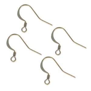 Crochets d'oreilles 17 mm bronze x4