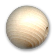 Grosse perle ronde en bois brut naturel 35 mm x1