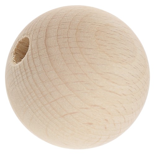 Grosse perle ronde en bois brut naturel 40 mm x1