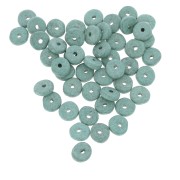 Perles Heishi rondelles en céramique 6.5x2.3 mm - Vert Givré mat x30