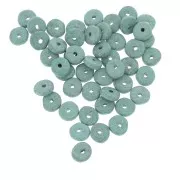 Perles Heishi rondelles en céramique 6.5x2.3 mm - Vert Givré mat x30