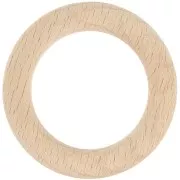 Anneau en bois brut naturel pour bijoux, déco, porte clés 55 mm x1