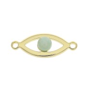 Intercalaire oeil porte-bonheur 7x18 mm - Plaqué Or 3 microns x1