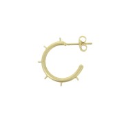 Créoles pour perles semi-percées 20 mm - Doré Satiné x2