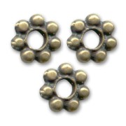 Perles rondelles fleur 6 mm - Bronze x10